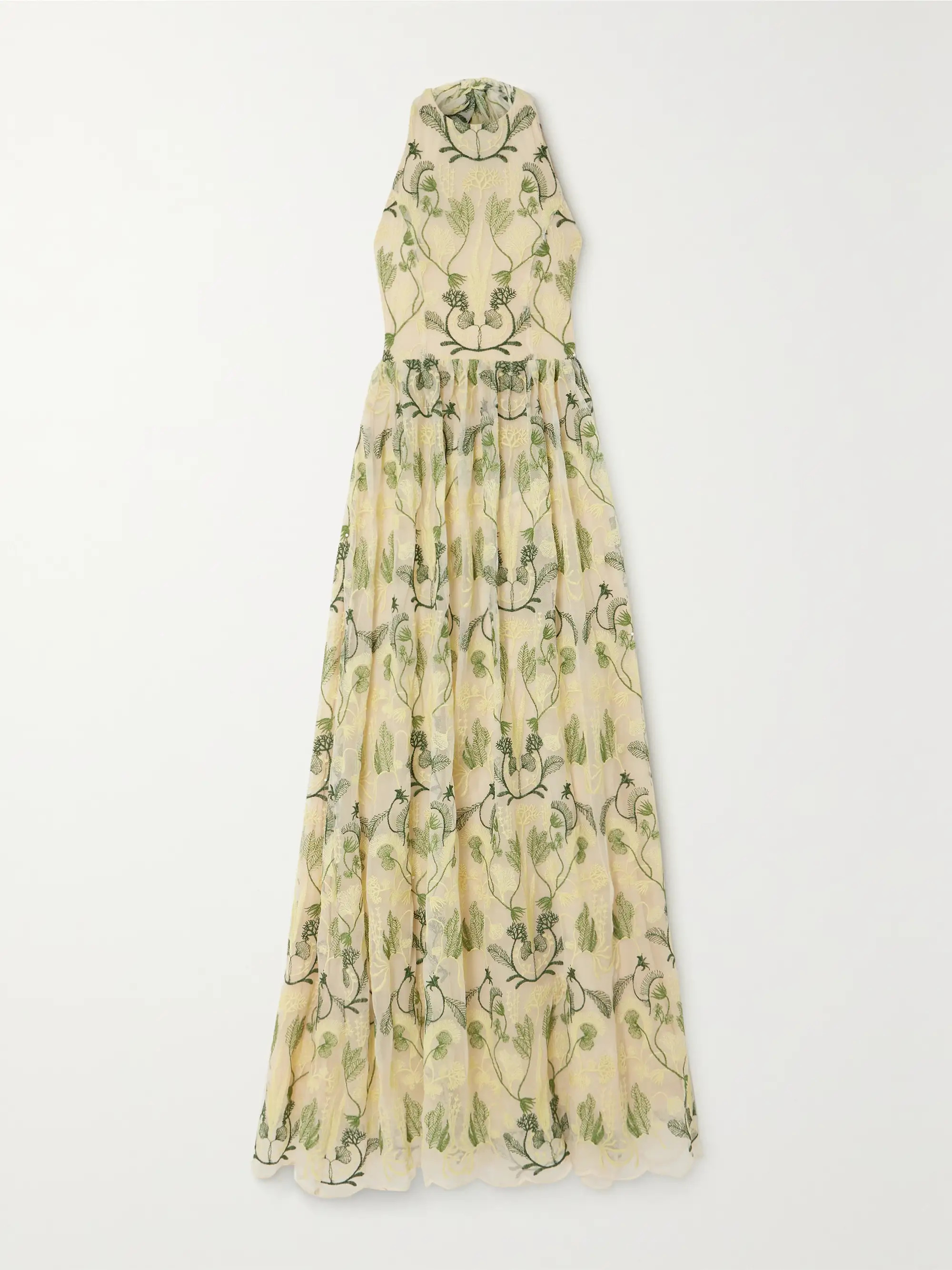 + NET SUSTAIN Acanella embroidered tulle halterneck maxi dress | NET-A-PORTER (US)