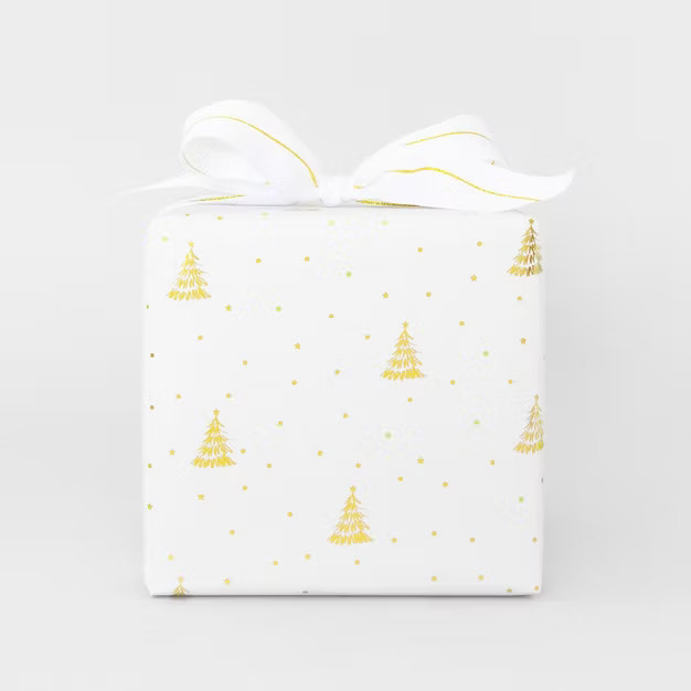 30 sq ft Gold Tree on White Gift Wrap - Sugar Paper™ + Target | Target