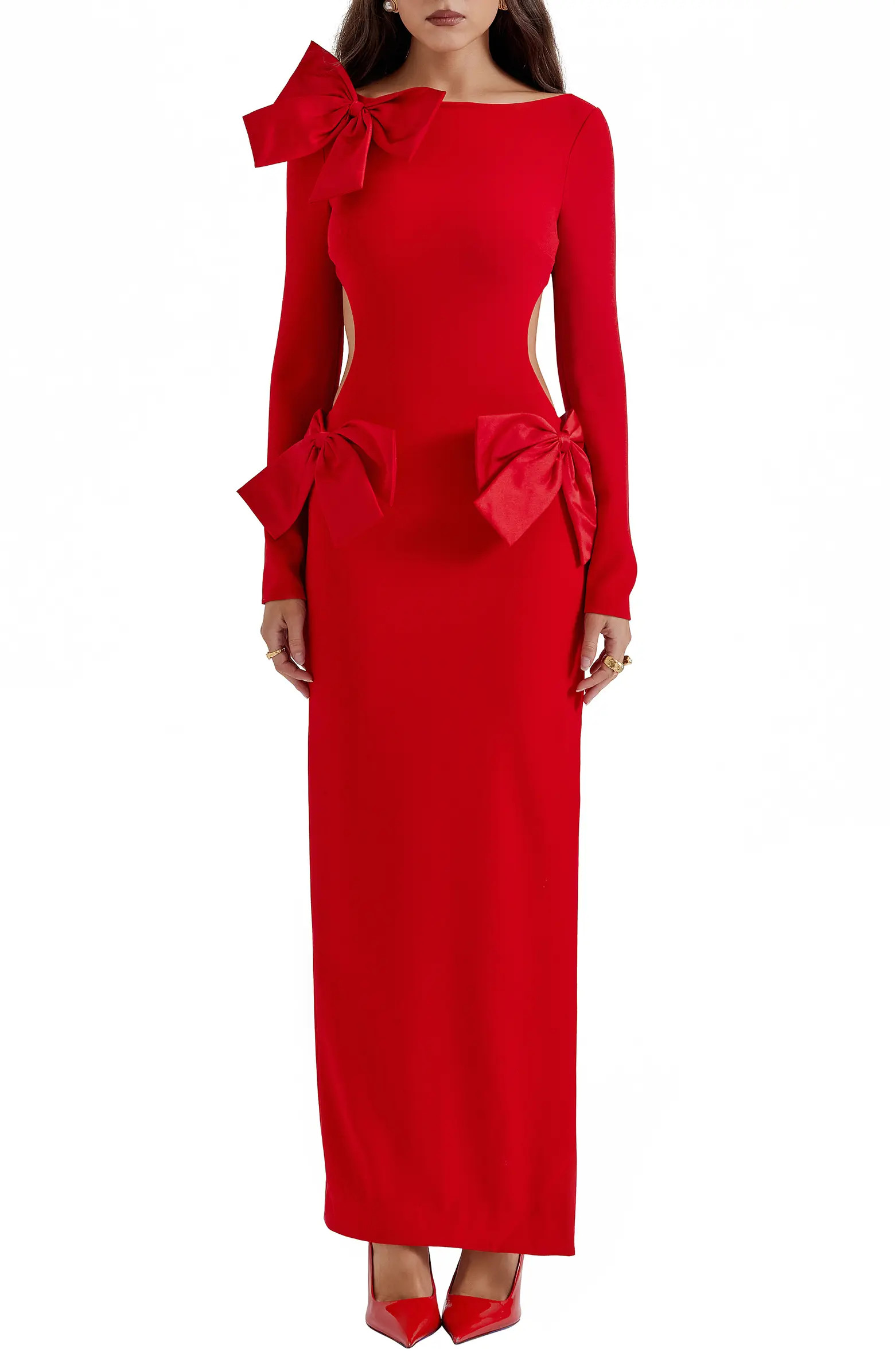 HOUSE OF CB Lavele Long Sleeve Crepe Dress | Nordstrom | Nordstrom