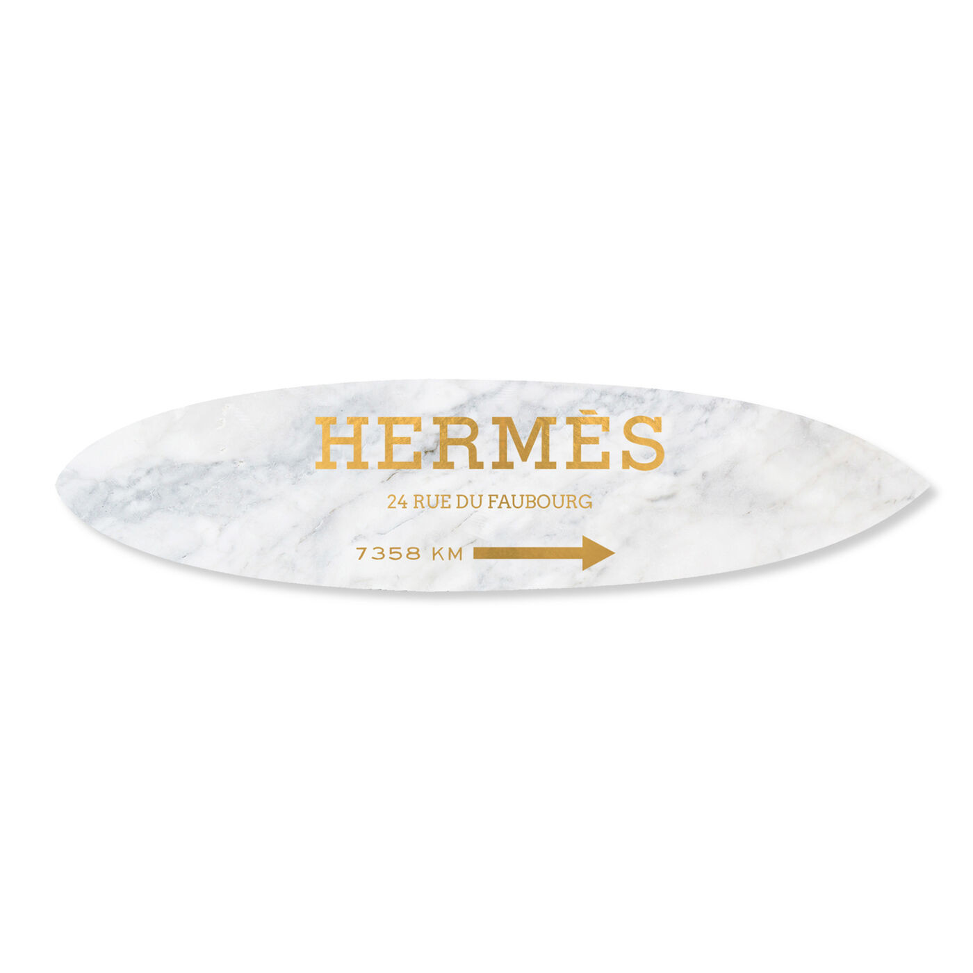 Fab Surfboard Marble | Fashion and Glam Wall Art by The Oliver Gal | Oliver Gal