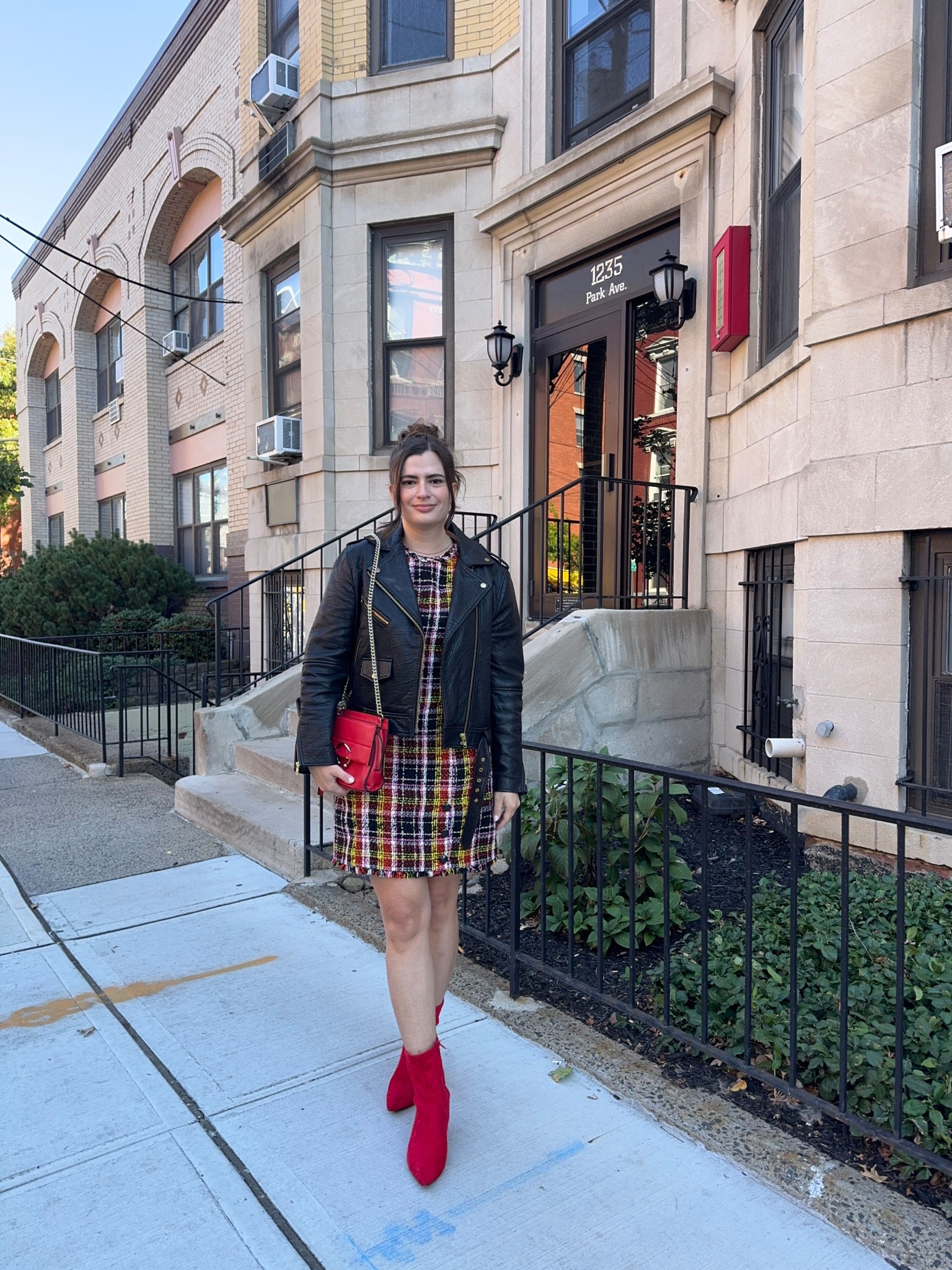 I love this tweed dress that I got from Kate Spade, it’s the perfect fall fabric. I also paired it with a black leather jacket, this one is from Rebecca Minkoff but I linked some similar ones. I added some red accessories to give the outfit a more playful look, I thrifted these red suede boots a few years ago but I shared some similar ones and a cute red purse! 

#LTKSeasonal #LTKFindsUnder100 #LTKStyleTip