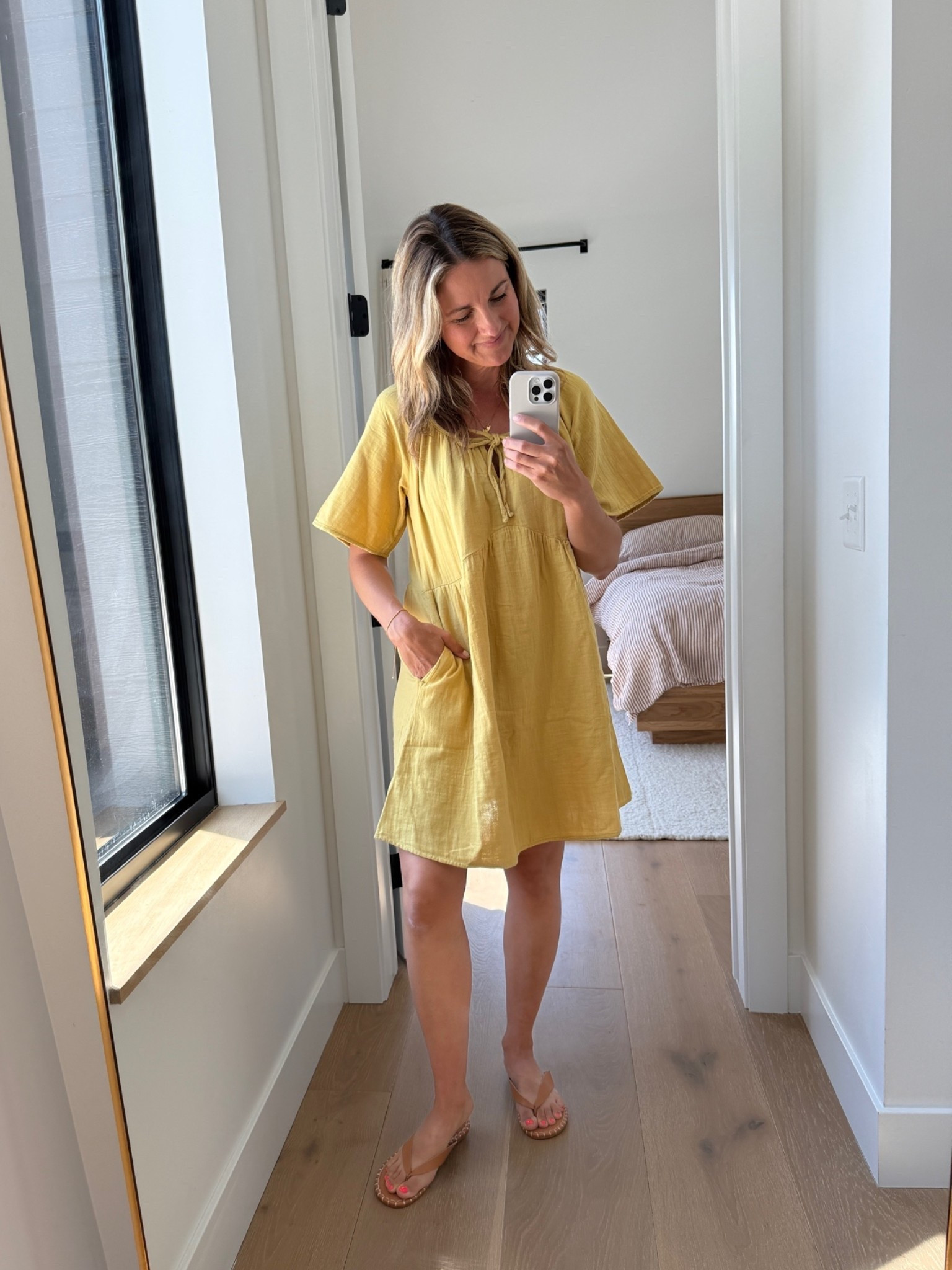 100% cotton dress in the cutest yellow for $15🌻