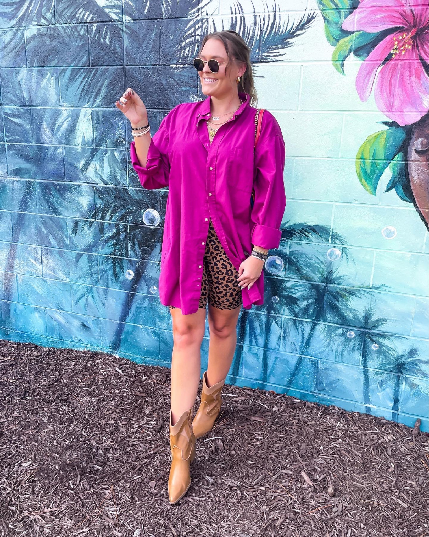 target finds, target cowboy boots, target leopard bike shorts, amazon sunglasses, casual outfit, date night fit 

#LTKstyletip #LTKitbag #LTKunder50