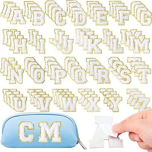 104 Pieces Self Adhesive Chenille Letter Patches Dupes Glitter Chenille Letter Patches Initial Pa... | Amazon (US)