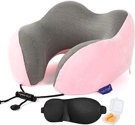 GOTDYA Travel Pillow,Travel Neck Pillows for Sleeping,100% Pure Memory Foam Soft Comfort & Suppor... | Amazon (US)