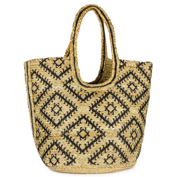 MAGID WOMEN'S JUTE GEOMETRIC PRINT BEACH BAG TOTE | Walmart (US)