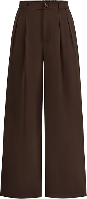 KIRUNDO Wide Leg Dress Pants for Women High Waisted Office Work Trousers Business Casual Slacks B... | Amazon (US)