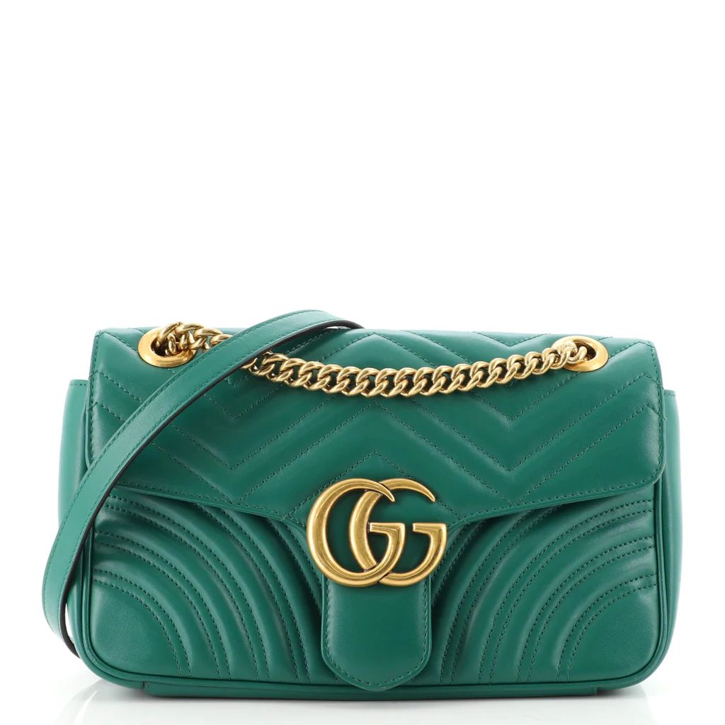 Gucci GG Marmont Flap Bag Matelasse Leather Small Green 1512131 | Rebag