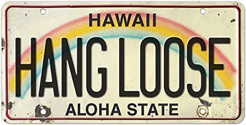 Pacifica Island Art 6in x 12in Vintage Hawaiian Embossed License Plate - Hang Loose | Amazon (US)