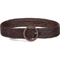 Dragon Diffusion Dark Brown Leather Woven Belt | Balardi (US & Canada)
