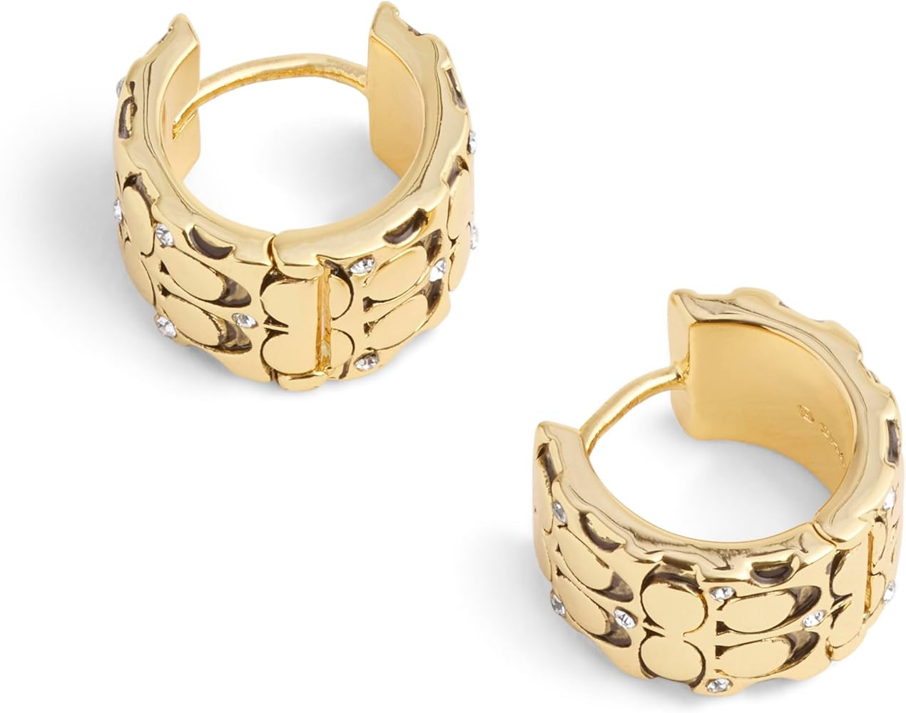 COACH Quilted C Huggie Earrings | Amazon (US)