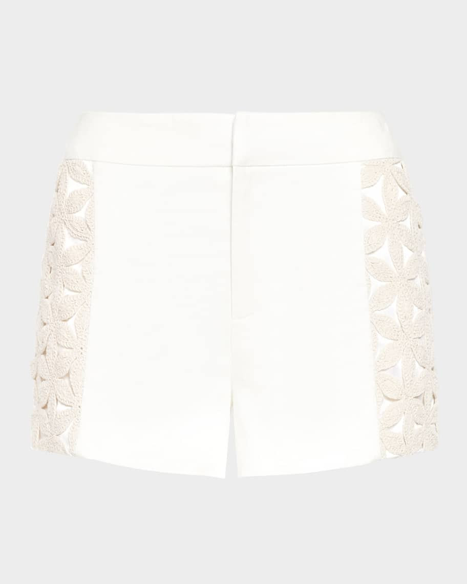 Ramy Brook Erica Floral Crochet Shorts | Neiman Marcus