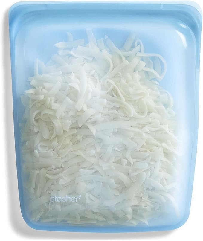 Stasher Platinum Silicone Food Grade Reusable Storage Bag, Blue (1/2 Gallon) | Reduce Single-Use... | Amazon (US)