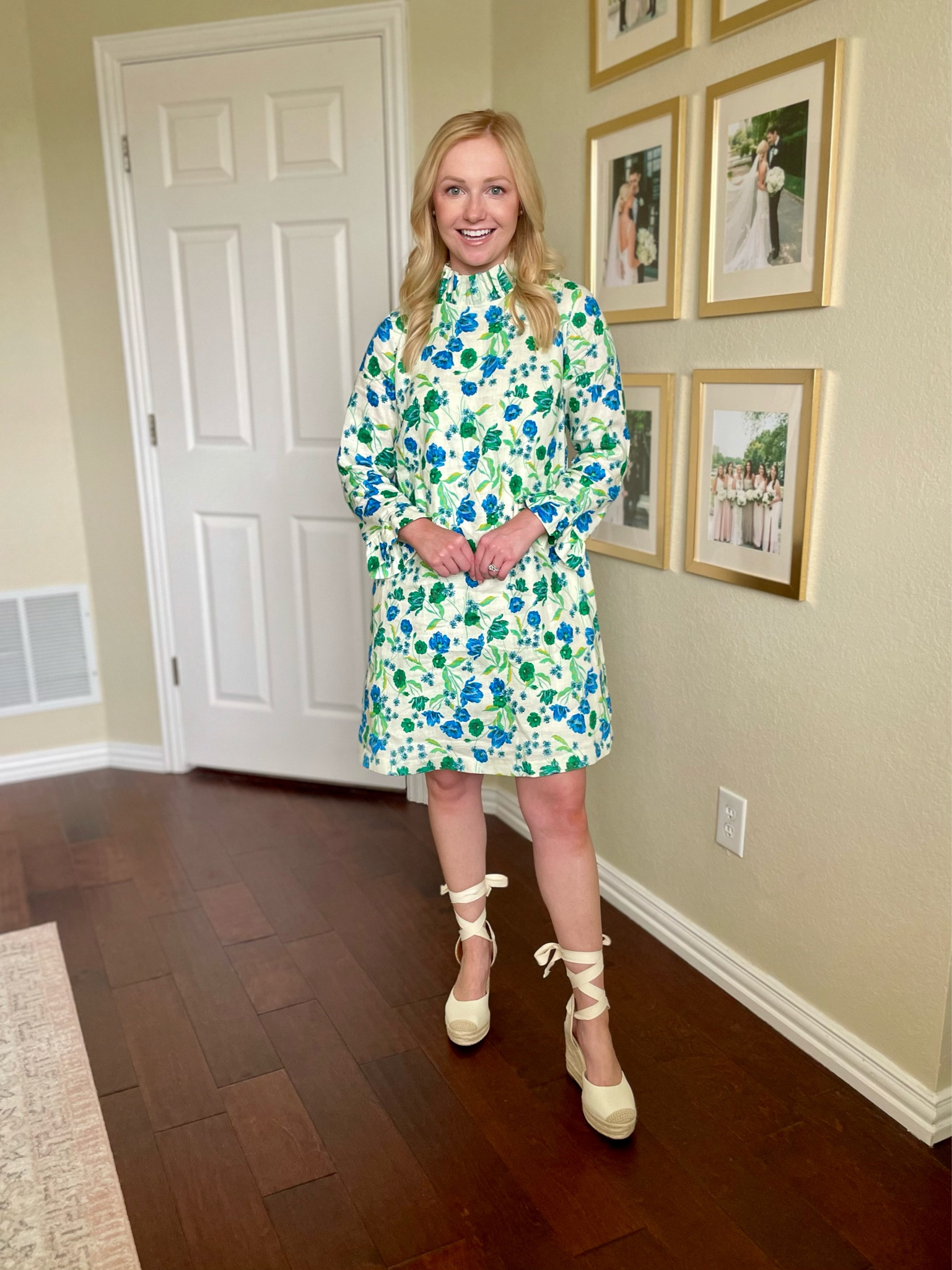 Gorgeous Easter dress option! Wearing an XS | spring dress, green dress, shift dress, floral dress 

#LTKstyletip #LTKSeasonal