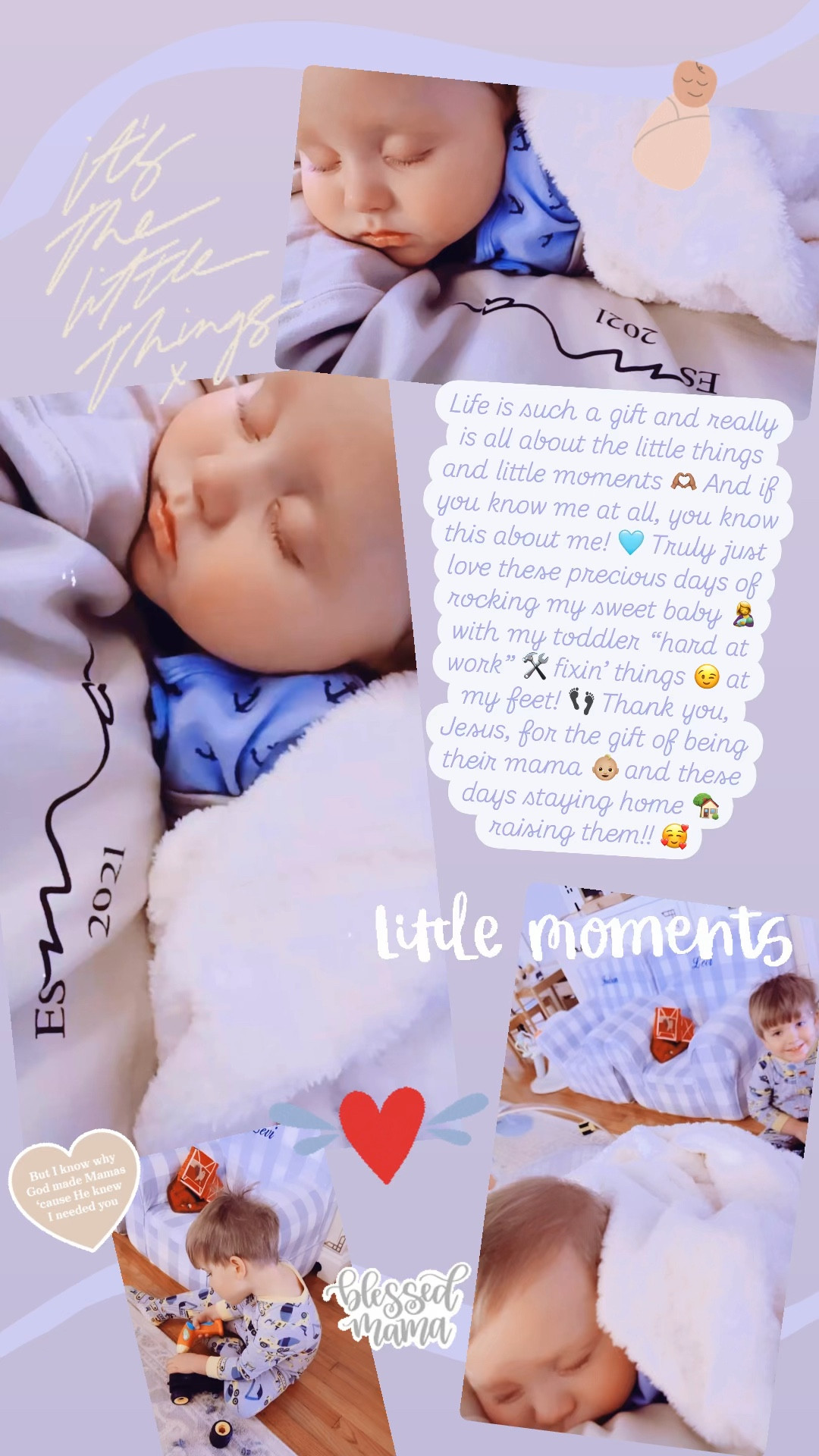 Life is such a gift and really is all about the little things and little moments 🫶🏽 And if you know me at all, you know this about me! 🩵 Truly just love these precious days of rocking my sweet baby 🤱 with my toddler “hard at work” 🛠️ fixin’ things 😉 at my feet! 👣 Thank you, Jesus, for the gift of being their mama 👶🏼 and these days staying home 🏡 raising them!! 🥰

#LTKBaby #LTKHome #LTKFamily
