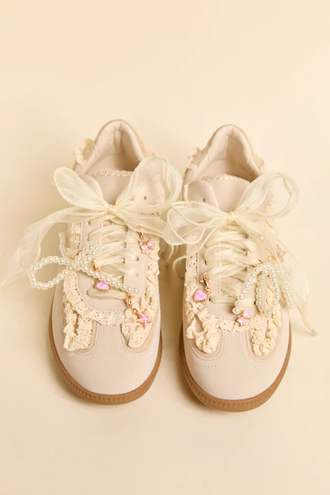 April Cream Shoe Charm Sneakers | Pink Lily