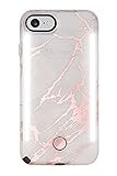 LuMee Duo Phone Case, Metallic Rose Marble | Front & Back LED Lighting, Variable Dimmer | Shock Abso | Amazon (US)