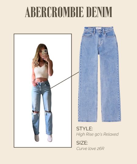 90s relaxed Abercrombie jeans! Wearing the curve love line  
 They no longer sell the pair with the rips but this is still the same fit! 

#LTKsalealert #LTKSeasonal #LTKBacktoSchool