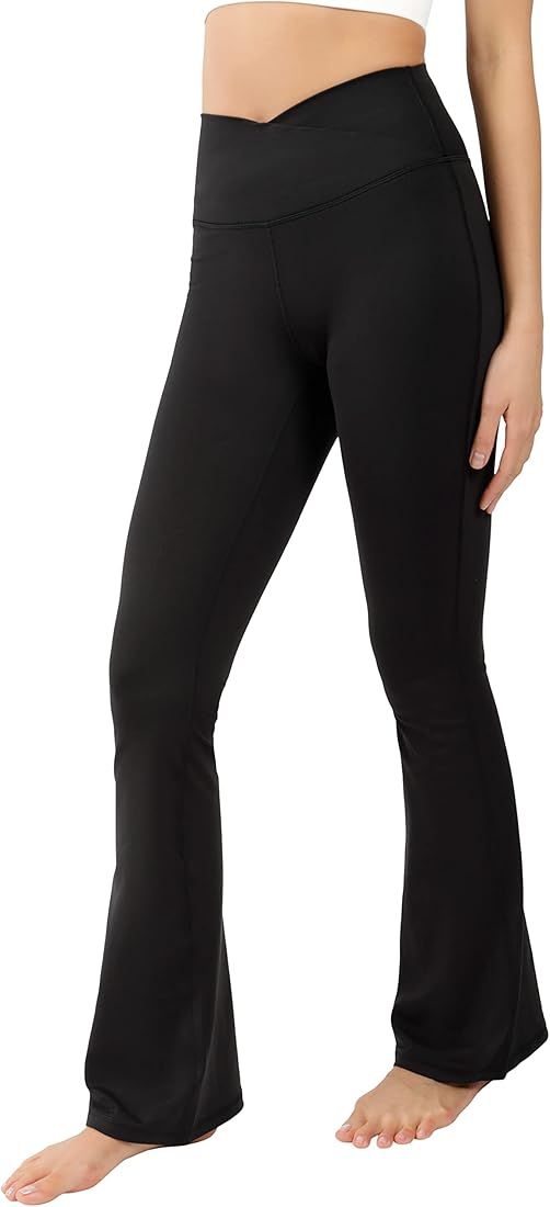 90 Degree By Reflex Interlink Ribbed High Crossover Waist 7/8th Ankle Legging | Amazon (US)