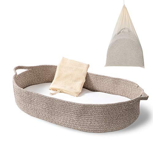 Baby Changing Basket - Moses Basket Changing Table Topper and Thick Foam Pad with Removable Cotton M | Amazon (US)