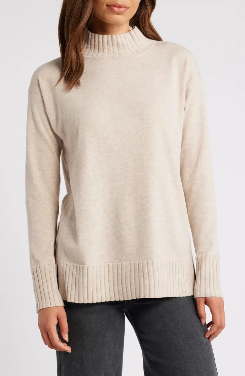 Caslon® Mock Neck Tunic Sweater | Nordstrom | Nordstrom