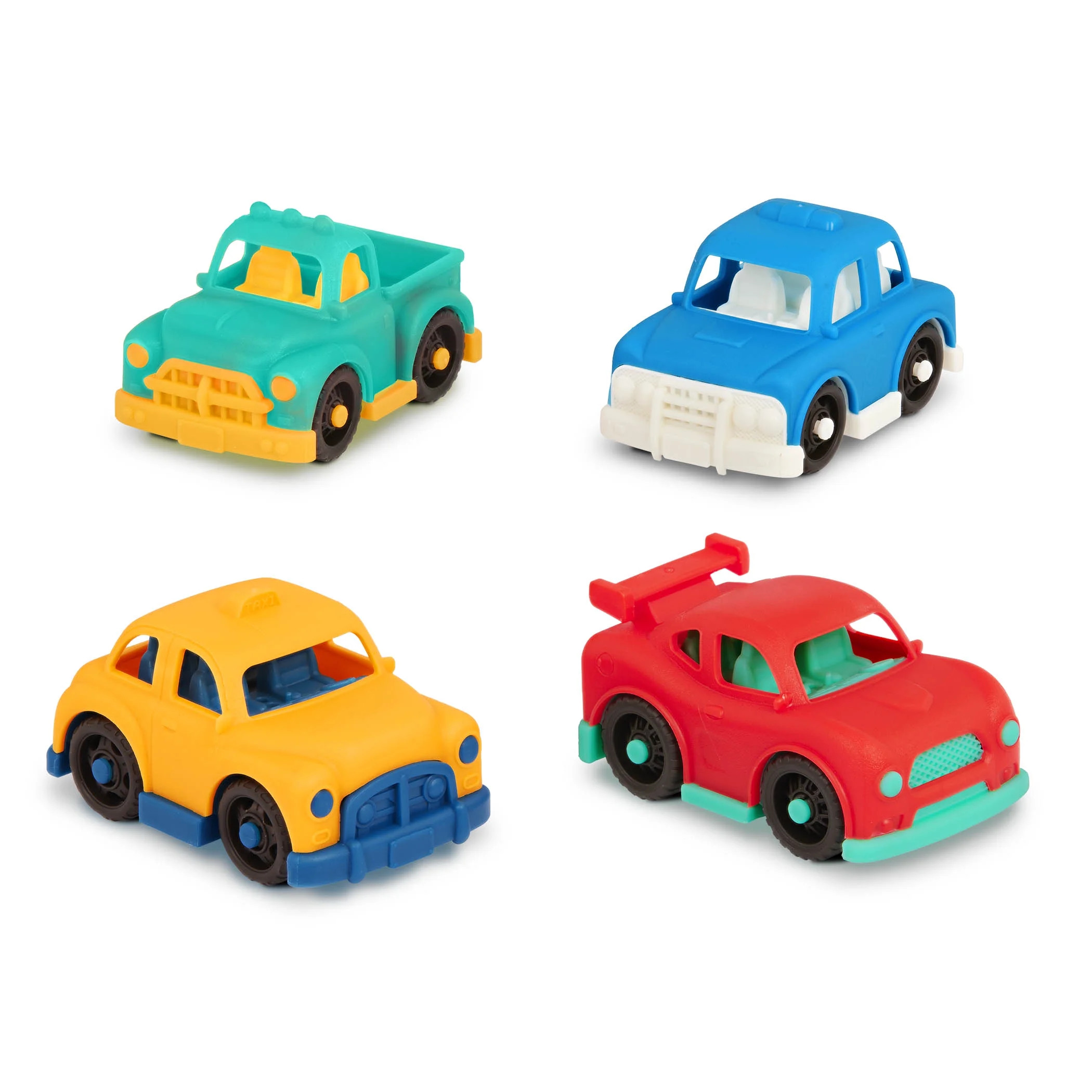 Battat Mini Riders 4-Pack Pick-Up Truck Sports Car Taxi Police Car, Baby and Toddler Toys | Walmart (US)