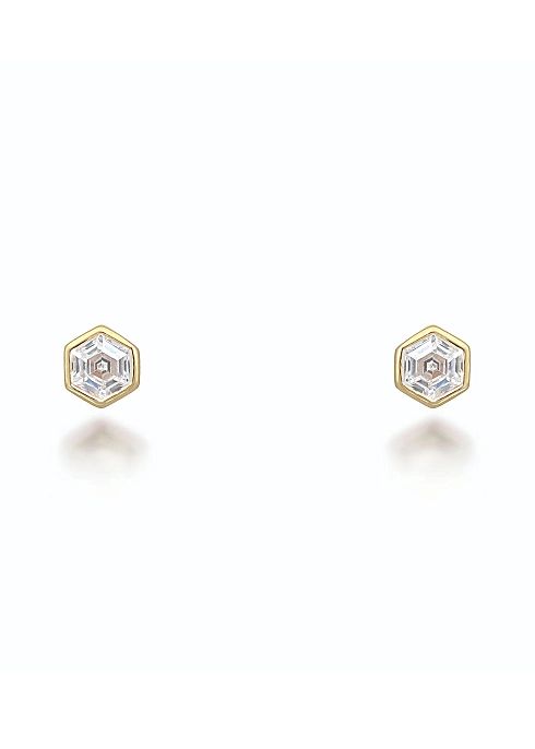 Tia 18kt gold-plated stud earrings | Harvey Nichols 