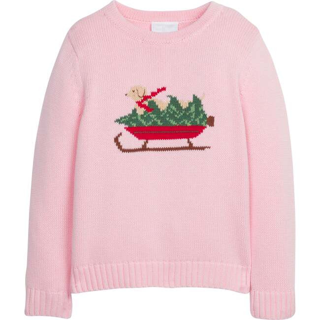 Little English | Intarsia Sweater, (Pink Holiday Lab, Size 6Y) | Maisonette | Maisonette