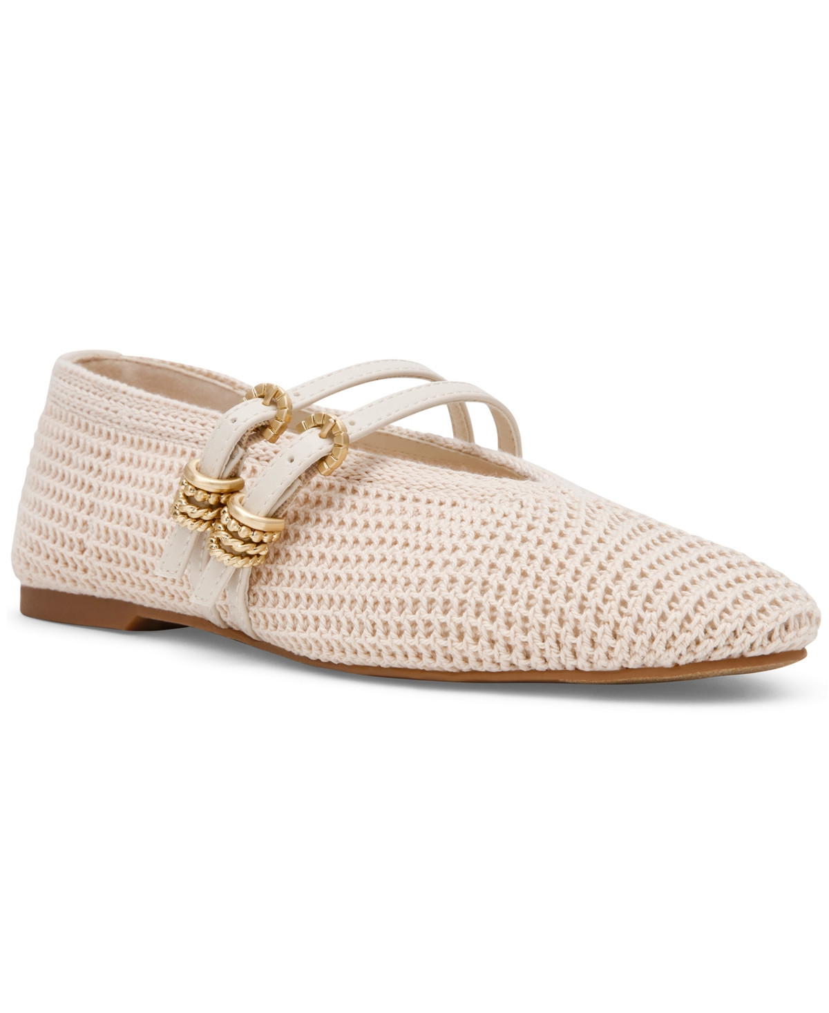 Dv Dolce Vita Women's Lespina Knitted Mary Jane Flats - Ivory | Macy's