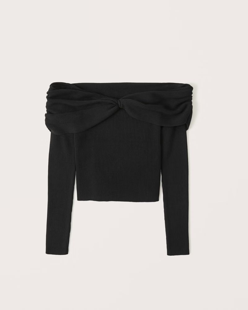 Off-The-Shoulder Twist Sweater Top | Abercrombie & Fitch (UK)