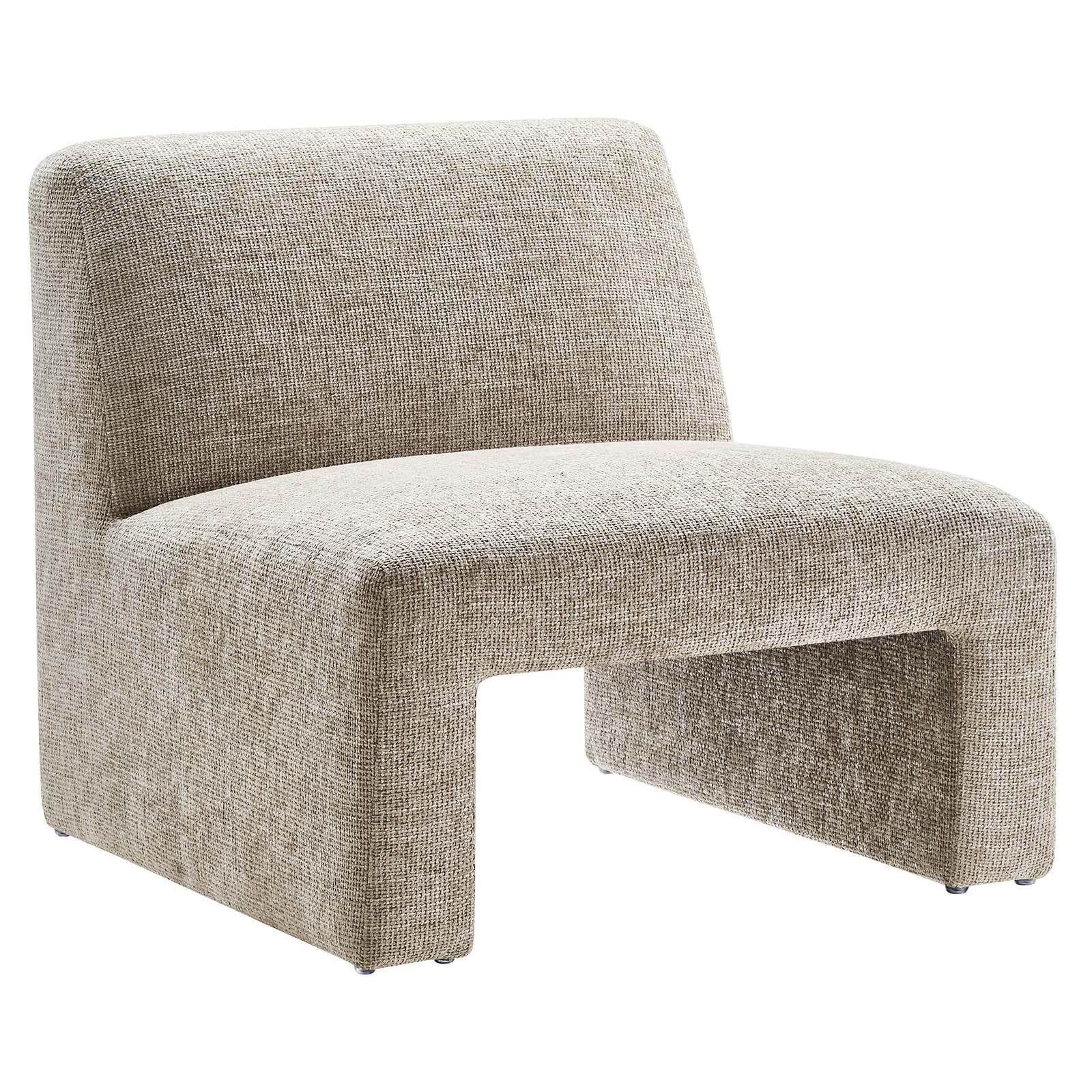 Modway Amita Chenille Upholstered Oversized Accent Lounge Khaki – Plush, Comfy Slipper, Ideal, ... | Amazon (US)
