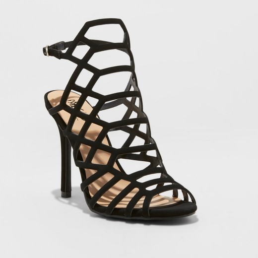 Women's Kylea Caged Heel Strappy Gladiator Pumps - Mossimo Black™ | Target