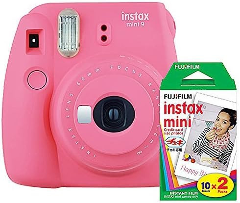 Fujifilm instax Mini 9 Instant Camera (Flamingo Pink) and instax Film Twin Pack (20 Exposures) Bundl | Amazon (US)