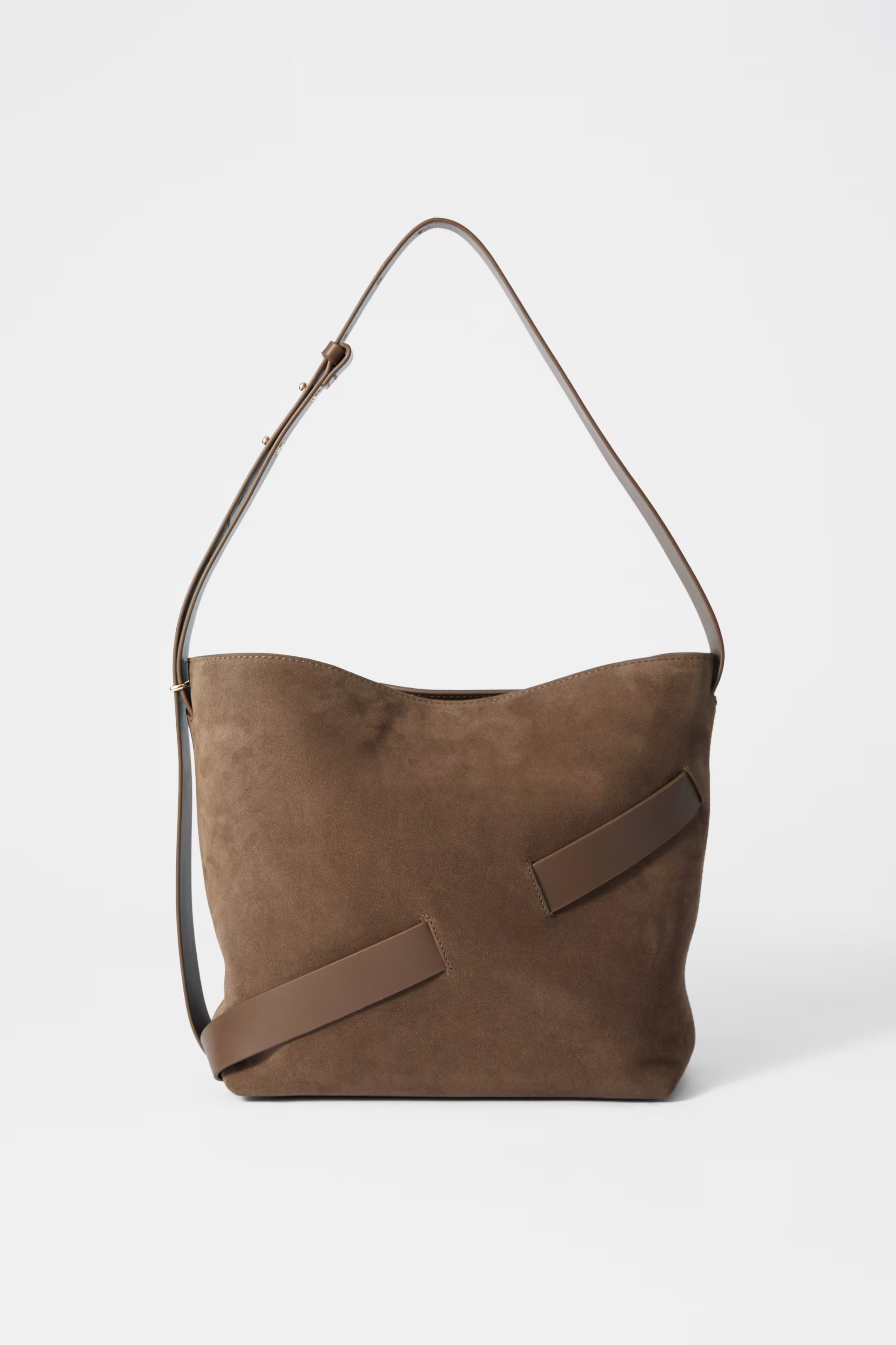 Suede Bucket Bag - Brown suede - Ladies | H&M GB | H&M (UK, MY, IN, SG, PH, TW, HK)