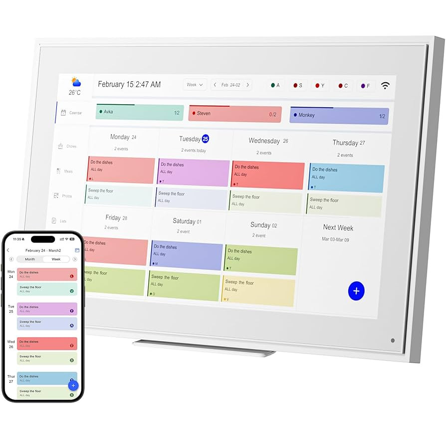 15.6-inch Wall Digital Calendar,2025 Smart WiFi Calendar & Chore Chart,Full HD Touchscreen Intera... | Amazon (US)