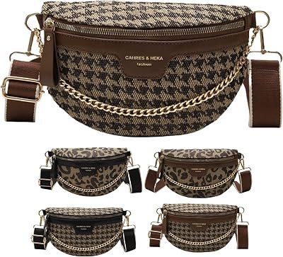 Crossbody Bags for Women Trendy All-match Sling Chest Bag Fashion Leopard Pattern Fanny Pack Zipp... | Amazon (US)