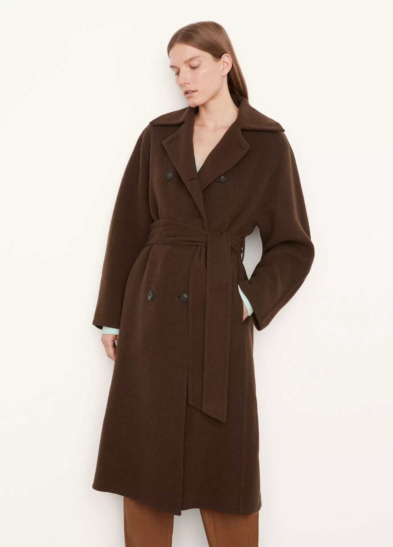 Brushed Wool Long Coat | Vince LLC