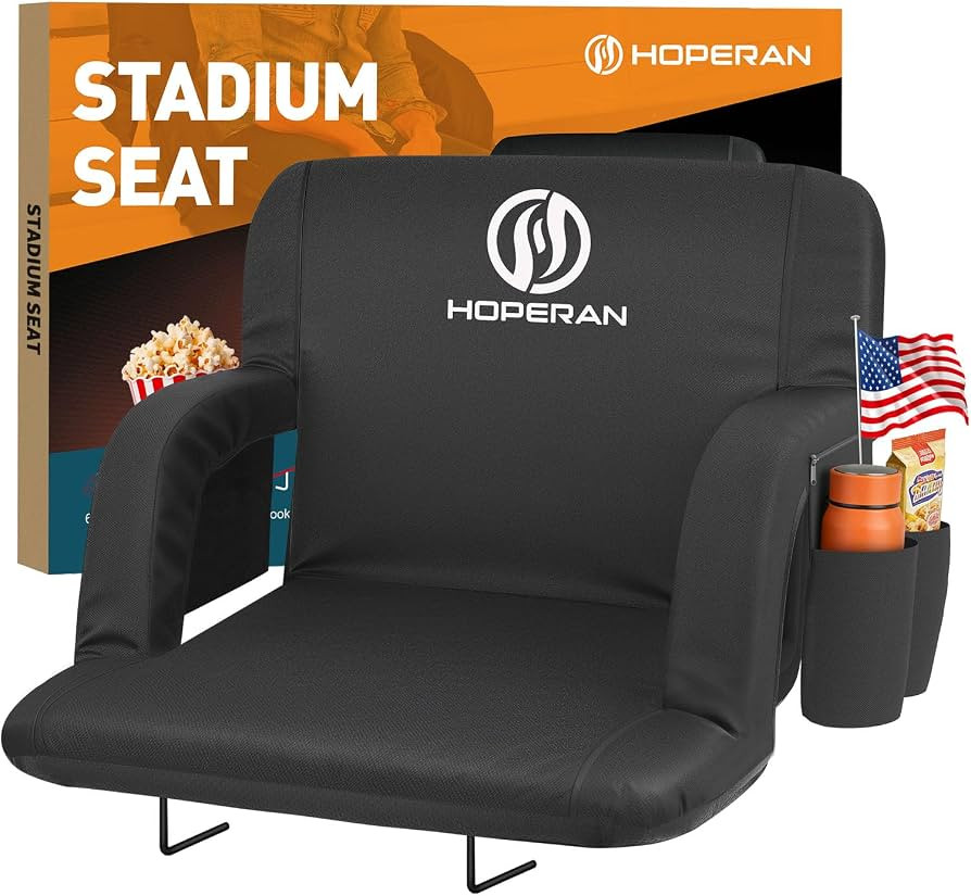 HOPERAN 23in Stadium Seats for Bleachers with Back Support, Extra Wide, 1PC | Amazon (US)