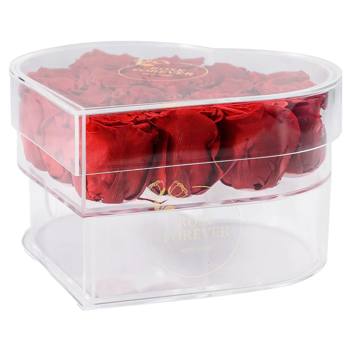 15 Red Roses - Crystal Heart Box | Rose Forever 