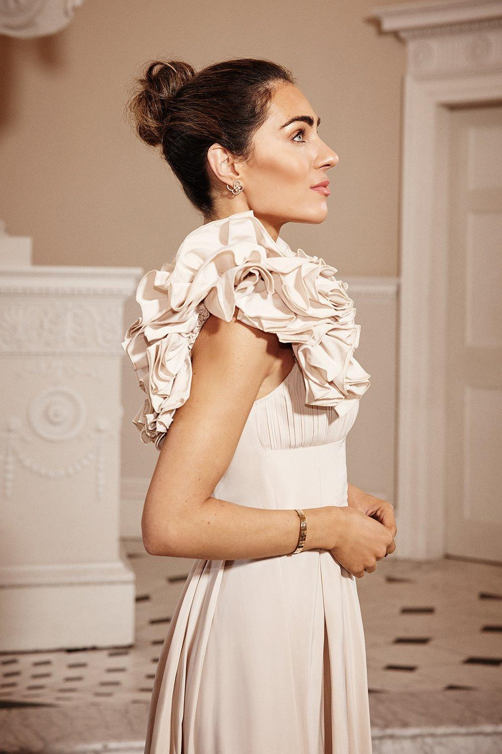 Lydia Millen Taffeta Ruffle Woven Maxi Dress | Karen Millen US