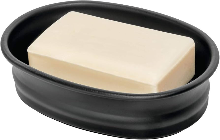 iDesign 26087 Olivia Countertop Bar Soap Dish, Metal Holder for Bathroom, Shower, Vanity - Matte ... | Amazon (US)
