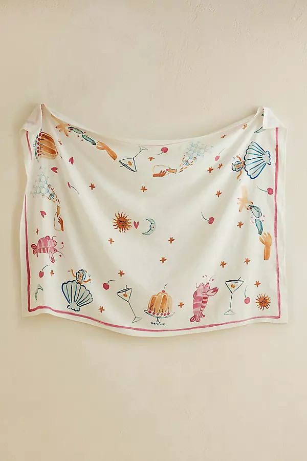 Dinette Illustrated Linen Tablecloth | Anthropologie (UK)
