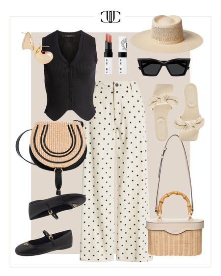 What’s something that’s more classic than white and black combined? Add in polka-a-dots and you’re timeless and current all at once.  

Pants, cotton pants, polka-a-dot pants, spring outfit, summer outfit, casual outfit, travel outfit, cross body bag