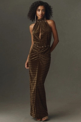 Lopez Velvet Maxi Dress | Anthropologie (US)