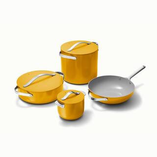 Cookware+ 8-Piece Ceramic Nonstick Cookware Set in Marigold | The Home Depot