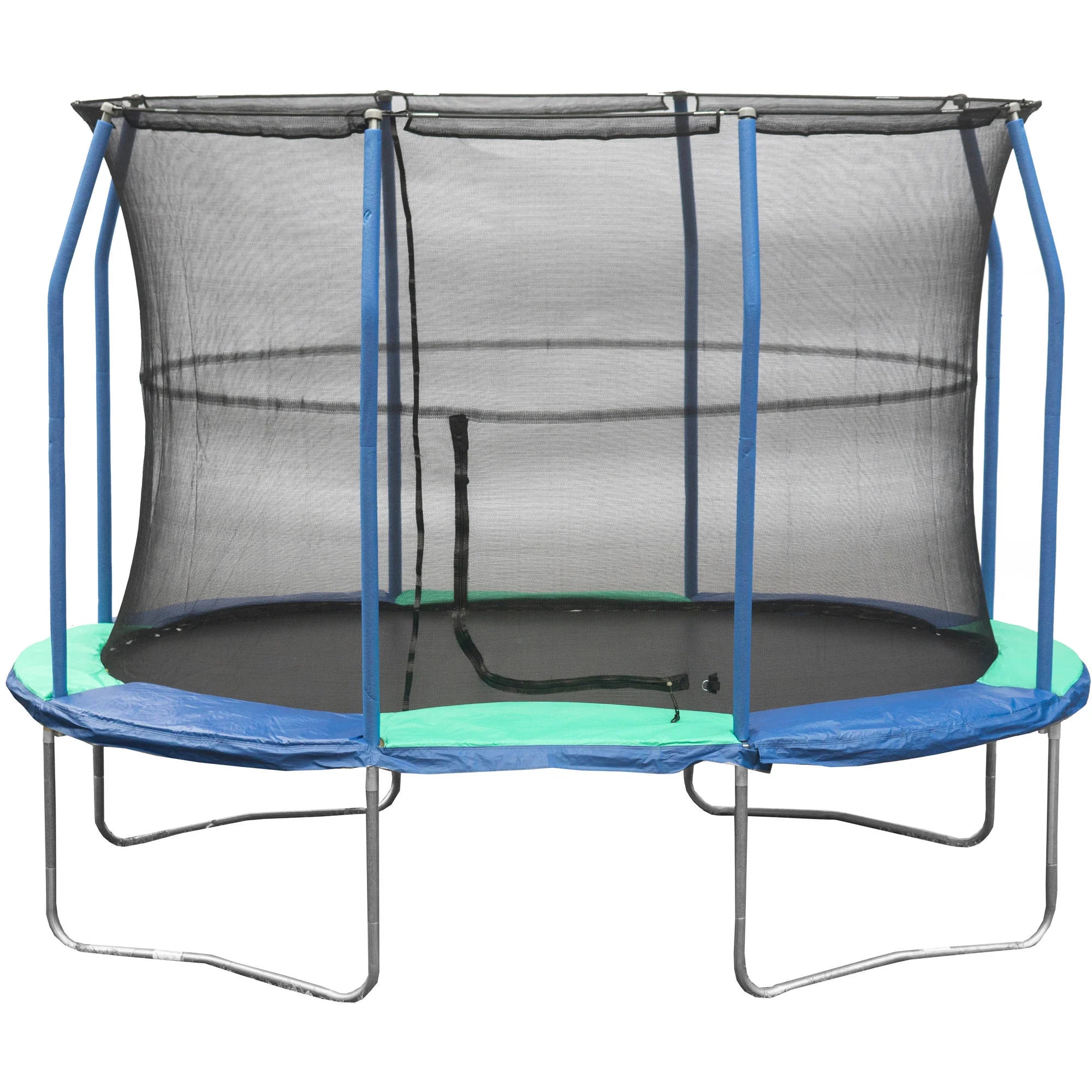 JumpKing Oval 8' x 11.5' Trampoline, with Enclosure, Blue/Green | Walmart (US)