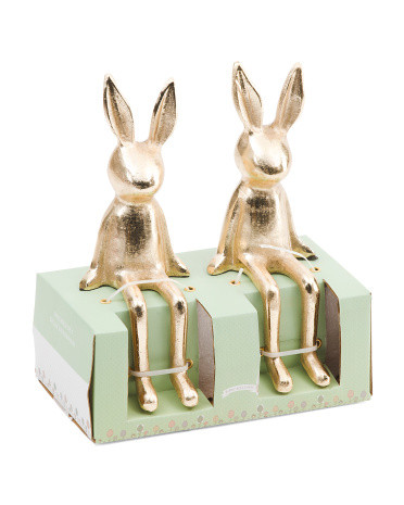 Set Of 2 Sitting Bunnies | TJ Maxx