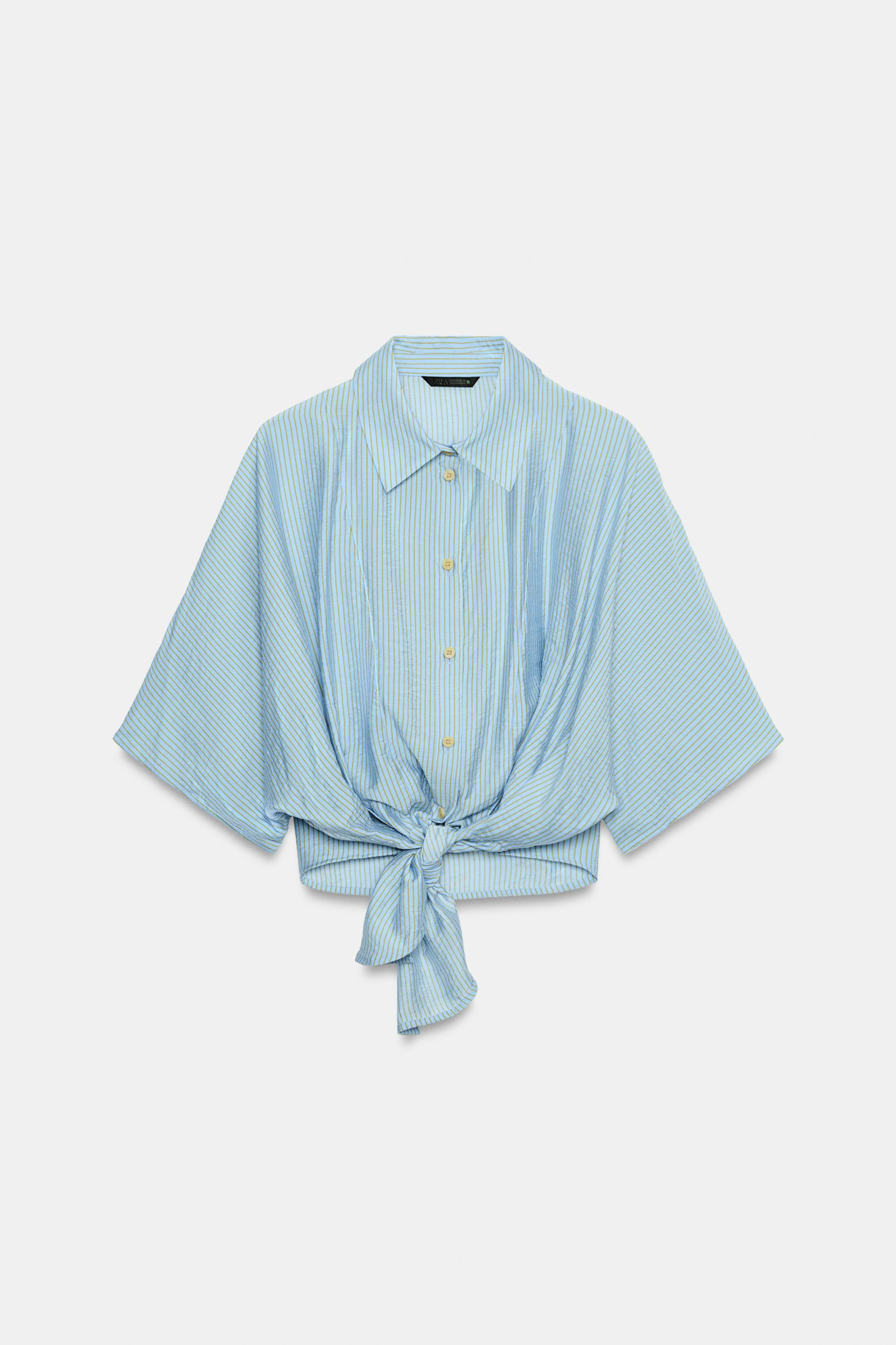KNOTTED STRIPED SHIRT | Zara Canada