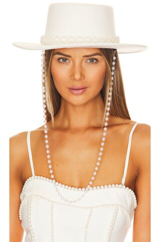 Lovers and Friends Pearl Embellished Hat in White from Revolve.com | Revolve Clothing (Global)
