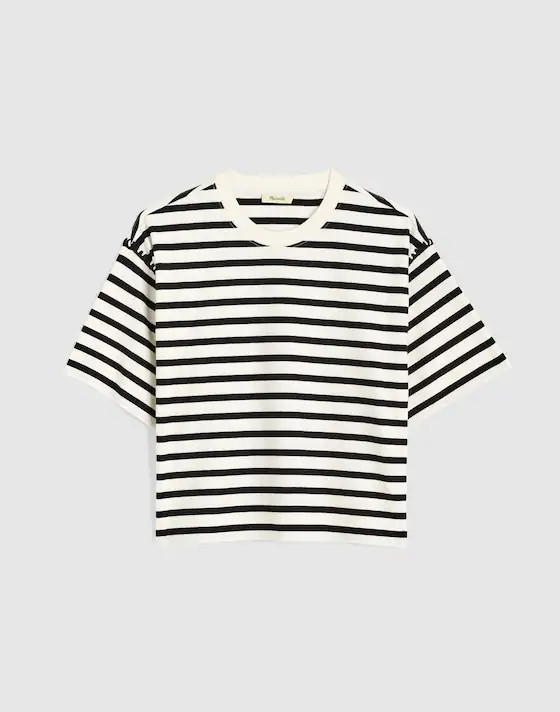 The Boxy Crop Tee in Allday Jersey | Madewell